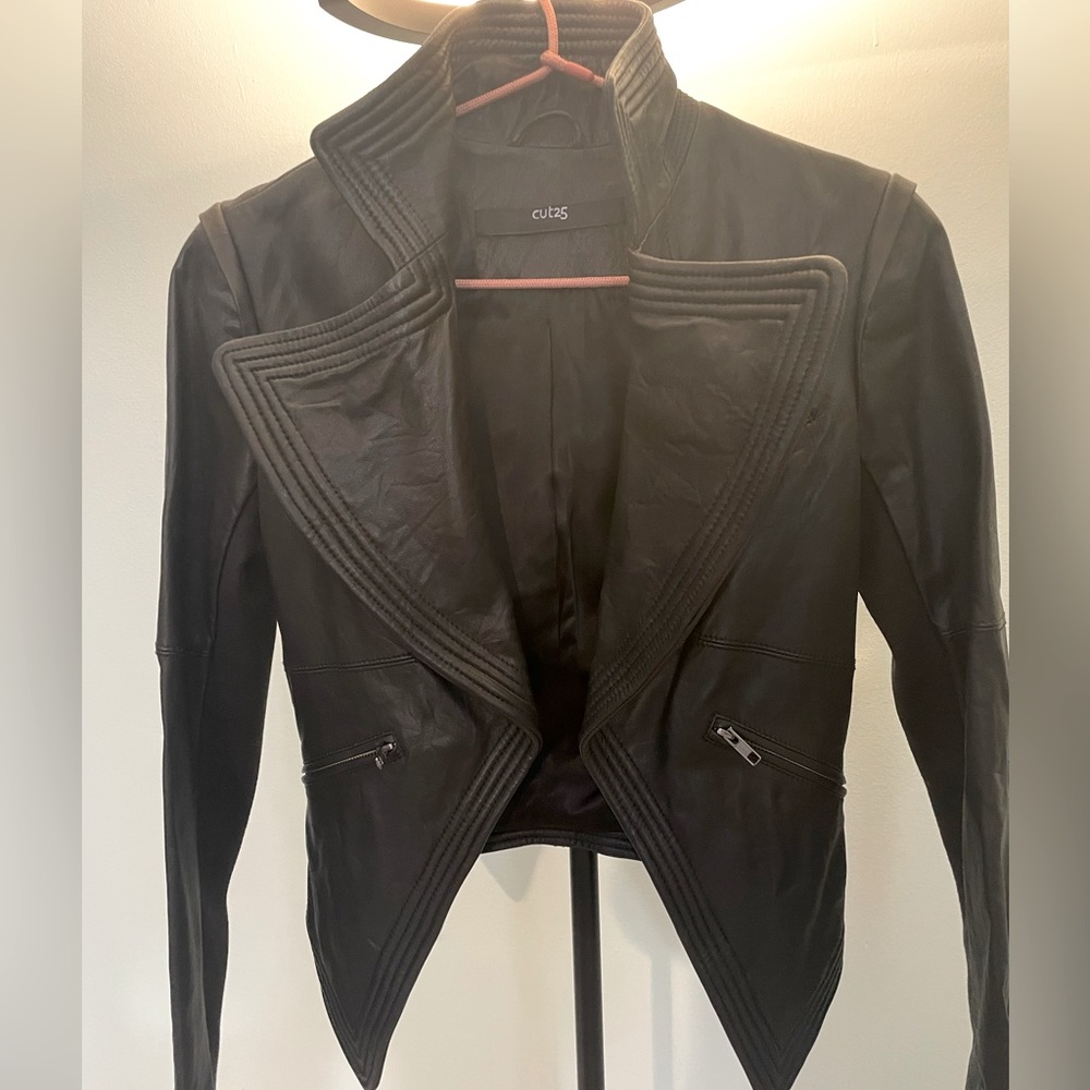 Cut25 cropped leather jacket